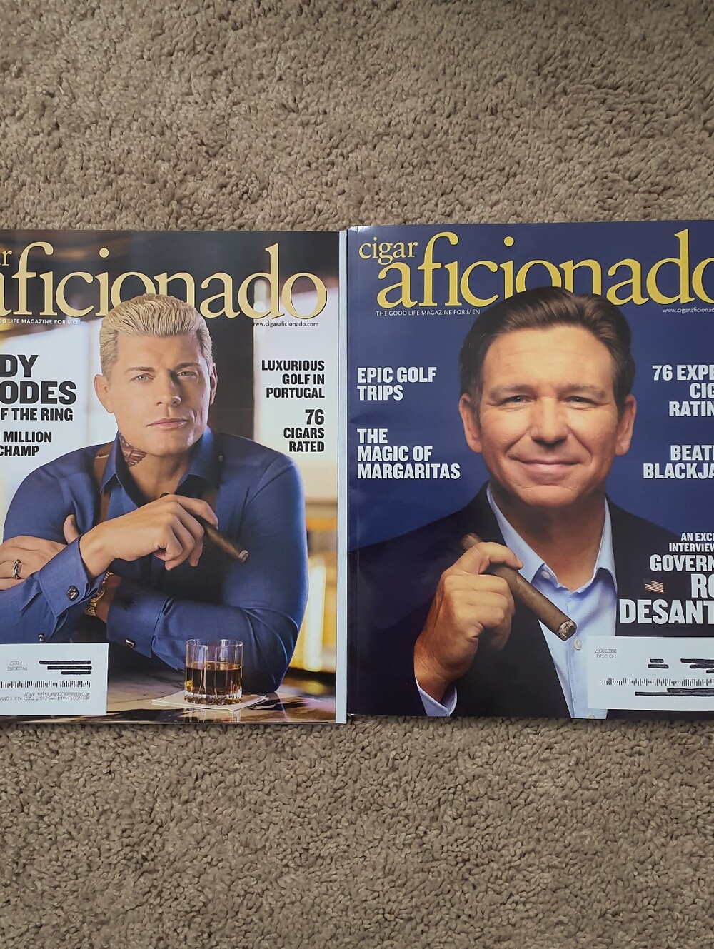 CIGAR AFICIONADO Magazine Lot Of 2 Mar, June 2026 Issues Features CODY RHODES